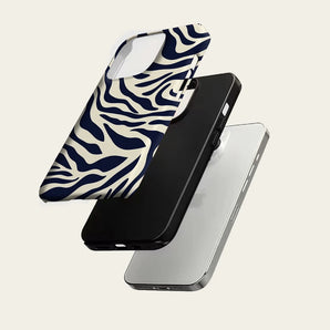 Navy Zebra Phone Case for IPhone 17 16 15 14 13 Pro Max Plus for Magnetic Single Double-layer Tough Case