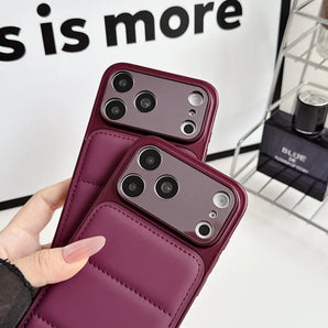 Fashion Solid Color Down Jacket Soft Phone Case For iPhone 18 17 16 15 14 13 Pro Max 18 Pro Air Shockproof Lens Protection Cover