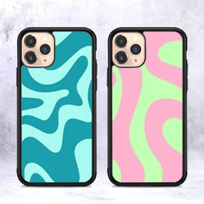 INS Korean Art Lines Phone Case For IPhone 17 16 15 14 13 Plus 12 11 Pro Max PC+TPU Cases Back Cover
