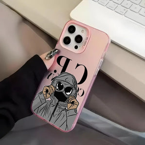 C-p-s Senior Cool Phone Case Silver IMD Phone Case for iPhone 17 16 15 14 13 12 11Air Pro Max Luxury C-ComPany Shockproof Cover