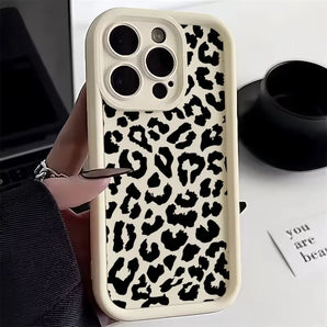 Black Leopard Print Pattern Phone Cases For Samsung Galaxy A35 A36 S26 S24 S25 Plus FE S23 S21 Ultra A56 A53 A54 A55 A26 Cover