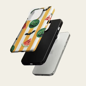 Watermelon Pumpkin Bat Phone Case For Magnetic for iPhone 17 16 15 14 13 12 11 Pro Max Plus Double-layer Anti-Drop Back Cover