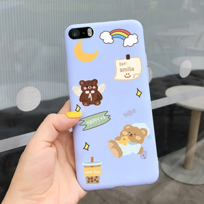 For iPhone SE 2022 Case Fashion Leopard Cartoon Soft Back Cover For iPhone SE 2020 SE2 5SE 2016 iPhone 5 5S Silicon Matte Bumper