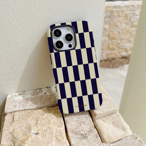 Bule Cream Checkerboard Phone Case for Google Pixel 5a 7a 8 8a 9 9a 10 10a Pro XL 5G Luxury Double-layer Back Cover