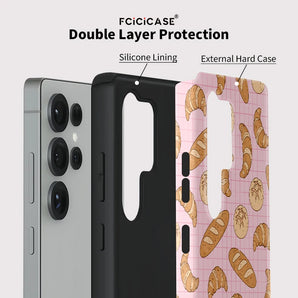 Fcicicase Bread Pattern Phone Case For Samsung Galaxy S25 Ultra A56 A36 S24 S23 Plus S20 FE A16 A26 Acrylic Shockproof Cover