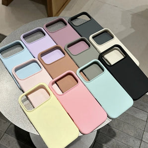 Candy Solid Color for Apple Case for iPhone 17 Air 16 15 14 13 11 12 18 Pro Max Plus Soft Liquid Silicone Slim Shockproof Cover