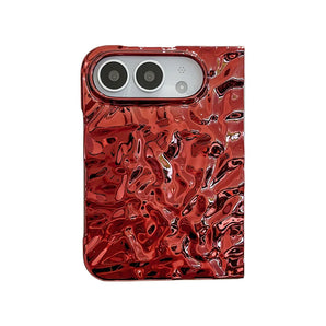 New personalized electroplating wrinkles for iPhone Duo mobile phone case  Duo folding screen protective case