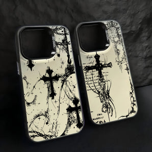 Cool dark gothic cross mark Phone Case For iPhone 17 16e 16 15 14 13 12 11 mini Pro Max X XR XSMAX 8 7 Air Plus Anti Fall Matte