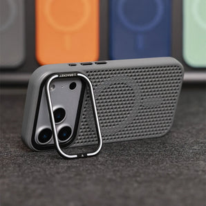 Camera Mount Grid Mesh Cooling For Magsafe Phone Case For iPhone 18 14 15 16 17 Pro Max 13 12 Wireless Charge Breathable Cover