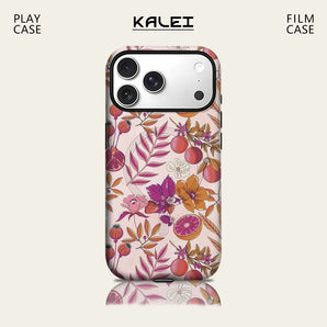 Pink Fruit & Floral Phone Case for IPhone 17 16 15 14 13 Pro Max Plus for Magnetic Single Double-layer Tough Case