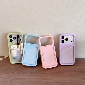Ins Style Creative Large Pocket Storage Silicone Shockproof Protective Phone Cover Case for iPhone 18 17 16 15 Pro Max
