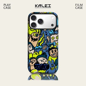 Neon Doodle Phone Case for IPhone 17 16 15 14 13 Pro Max Plus for Magnetic Single Double-layer Tough Case