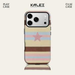 Knit Star Stripe For Magnetic Must-Have Phone Case for IPhone 18 17 16 15 14 13 Pro Max Plus Single Double-layer tough Case