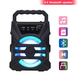 Portable Bluetooth Speaker - 500mAh High Power Sound, TF Card Karaoke & Enhanced Bass for Outdoor Dancing, Handheld Mini Subwoof