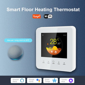 16A Tuya Wifi Smart Thermostat  Temperature Controller Electric Warm Floor Heating Room Thermostat Works with Google Home Alexa