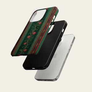Emerald Floral Stripe Phone Case for IPhone 17 16 15 14 13 Pro Max Plus for Magnetic Single Double-layer Tough Case