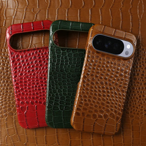 Crocodile Genuine Leather Phone Back Cover Case for Google Pixel 11 Pro XL 10A 9 9A 8 8A 7 7A 6 Pro 6A Moible Protective Cases