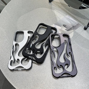 Plating Hollow Flame Matte Case For Samsung S25 Ultra S24 Plus S23 S22 A56 A36 A26 A55 5G A54 A16 A15 A06 Heat Dissipation Cover