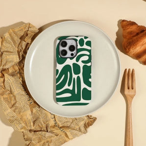 Magnetic Phone Case for IPHONE 17 16 15 14 13 12 11 16e Air PRO Plus Green Unique Art Hard Acrylic Shockproof Cover