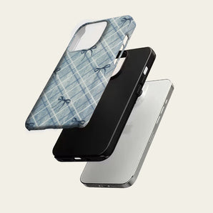Denim Bow Grid IPhone17 Must for Magnetic Phone Case for IPhone 17 16 15 14 13 Pro Max Plus Single Double-layer Tough Case