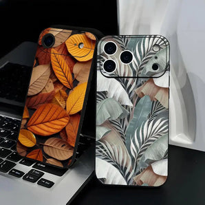 Autumn leaves Phone Case for iPhone 12-17 Air Plus Pro Max Satin Glossy Colorful Great Gift