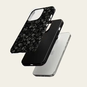 Black Floral Shadow Phone Case for IPhone 17 16 15 14 13 Pro Max Plus for Magnetic Single Double-layer Tough Case