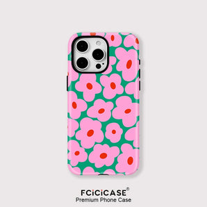 Fcicicase Magnetic Matte Bumper For Magsafe Case For iPhone 16 15 14 Plus 13 12 11 Pro Max Shockproof Hard PC Flower Cover