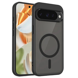 Solid Color Frosted Soft Border Translucent Hard PC Phone Case For Google Pixel 10 Pro XL 10A 9A For Magsafe Magnetic Back Cover
