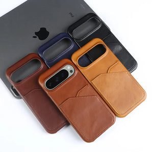 Premium Card Slot Genuine Leather Case for Google Pixel 11 Pro Pixel 9pro 8 7A 6 6A Cases Aesthetic Vintage Phone Back Cover