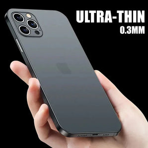 0.3mm Transparent Matte Ultra Thin Case For iPhone 16 15 14 Plus 13 12 Mini 11 Pro Max Hard PP Frosted Back Cover Soft Shell ﻿