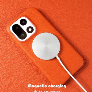 For Oneplus 15 Case 13R 12 10R 8Pro 7T 9R 7TPro Case Luxury Genuine Leather Cases for Magsafe Oneplus Phone Cover Magnetic Coque