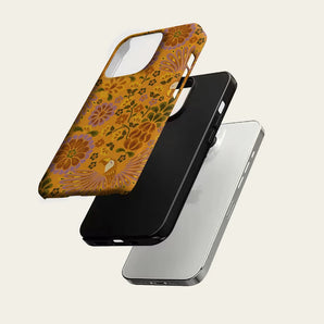 Orange Bird & Floral Phone Case for IPhone 17 16 15 14 13 Pro Max Plus for Magnetic Single Double-layer Tough Case