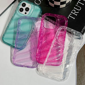 Soft Candy Transparent Wavy Texture Case For iPhone 17 16 15 14 13 12 11 Pro Max XS XR 8 7 Plus Silicone Shockproof Bumper Cover