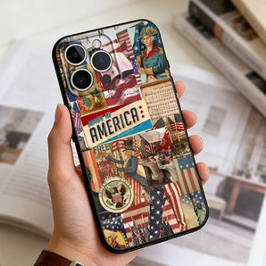 The United States USA F-Flag Art   Phone Case For iPhone 17,16,15,14,13,12,11 Plus,Pro Max,XS,Soft Silicone Black Cover