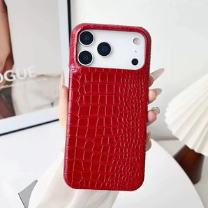 Luxury Crocodile-Pattern Phone Case, for IPhone 17 Pro 15 14 13 17 12 11 16 Max 16 Pro Max Cover，Protective phone cases
