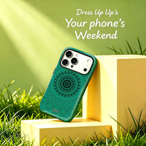 Teal Mandala Fractal Phone Case for iPhone 18 17 16 15 14 13 12 Pro Max Plus Air Magnetic Double-layer Back Cover