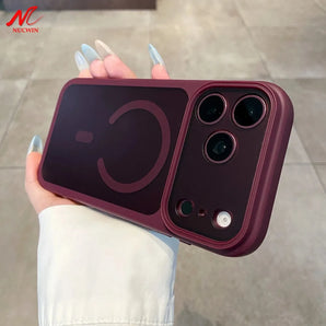 Luxury Translucent Magnetic for Magsafe Phone Case For iPhone 18 17 16 15 14 13 Pro Max Air Plus Camera Protection PC Cover