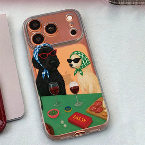 Funny Cartoon Dog Phone Case For iPhone 17 16 15 11 12 14 13 Pro Max Mini XS X XR 7 Plus 17E Air Shockproof Transparent Cover