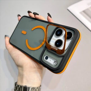 Luxury Matte Transparent For Magsafe Kickstand Stand Phone Case For iPhone 18 17 16 15 14 Plus 13 12 11 Pro Max Air Cover