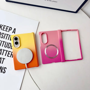 Fashion for Magsafe Double Color Case for Samsung Galaxy Z Fold 8 Ultra 5 6 7 zfold 3 4 Magnetic Wireless Charging Matte Cover