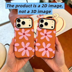 Warm Orange Daisy Floral Phone Case for iPhone 18 17 17e 16e 16 15 14 13 12 11 X XS XR XSMAX 7 8 Air Pro Max Plus Double-layer