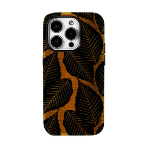 Noir Leaf Phone Case for IPhone 17 16 15 14 13 Pro Max Plus for Magnetic Single Double-layer Tough Case