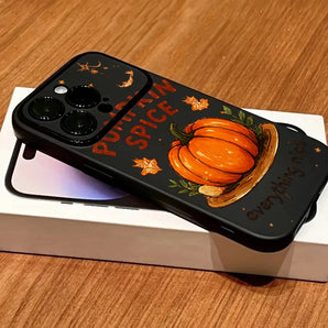 Halloween Pumpkin Ghost Matte Phone Case For iPhone 11 12 13 14 15 Pro 16 17 18 Pro Max 16 Plus X XS XR Large Window Back Cover