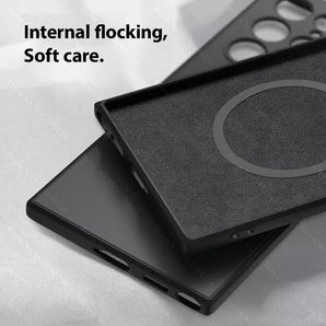 Liquid Silicone Magnetic Case For Samsung Galaxy S25 S22 S21 S23 S24 Ultra Case A15 A54 A35 A55 5G Magsafe Wireless Charge Cover