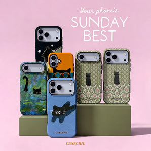 Black Cat in Meadow For Case For iPhone 17 16 15 Pro Max TPU Anti-Scratch Outer Shell Raised Screen CaseChic