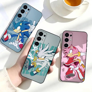 Classic Game S-Sonic Tails Knuckles Phone Case Black Silicone Soft For Samsung S25,S24,S21,S22,S23,S30,Ultra,S20,Plus,Fe,Lite