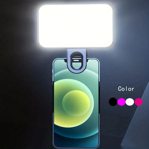 Portable Mini Selfie Fill Light Rechargeable 3 Modes Adjustable Brightness Clip On For Mobile Phone Computer Fill Light