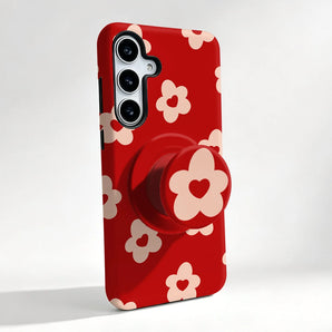 Magnetic Phone Holder Case For Samsung S26 S25 S24 S23 S22 S21 Plus Ultra 20 FE A15 A16 A26 A36 A56 17 INS Flower Cover
