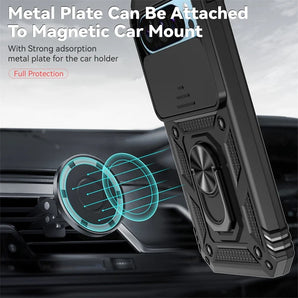 Armor Magnetic Ring Bracket Case For Google Pixel 9 10 Pro XL 9A 5G Slide Lens Protector Cover for Pixel 6 A 7 8 Pro 7A 8A Funda