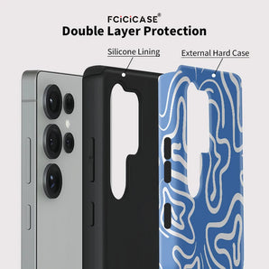 Fcicicase Double-layer Phone Case For Samsung Galaxy S23 Plus S24+ S25 Ultra S20 FE A16 A56 A36 A26 Fashion Stripe Print Cover